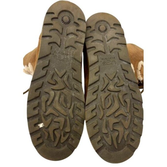 UGG Womens Sz10 Versatile Lace-Up "Rommy" Shearling-Lined Brown Suede Boots - Picture 8 of 10